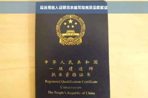 起诉用收入证明范本编写指南及深度解读
