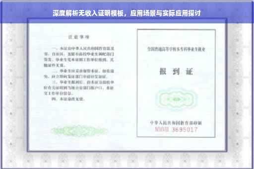 深度解析无收入证明模板，应用场景与实际应用探讨