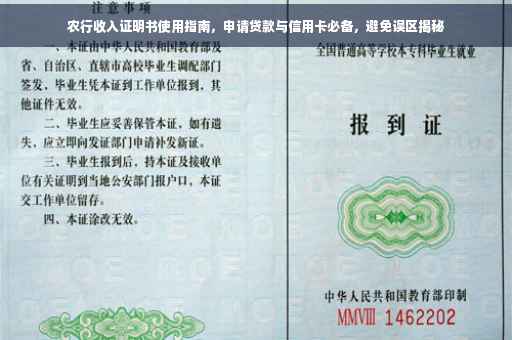 农行收入证明书使用指南，申请贷款与信用卡必备，避免误区揭秘