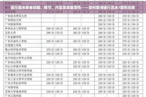 银行流水账单详解，细节、内容及其重要性——如何查询银行流水?查账攻略