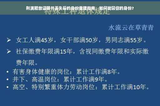 刑满释放证明书丢失后的身份重建指南，如何找回你的身份？