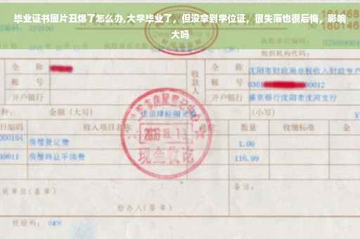 毕业证书图片丑爆了怎么办,大学毕业了，但没拿到学位证，很失落也很后悔，影响大吗