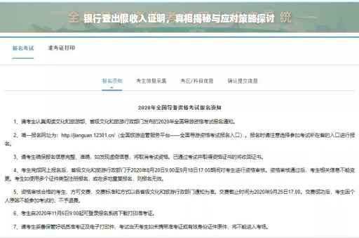 银行查出假收入证明，真相揭秘与应对策略探讨