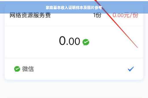 家庭基本收入证明样本及图片参考
