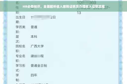 HR必备知识，全面解析收入缴税证明及办理收入证明流程
