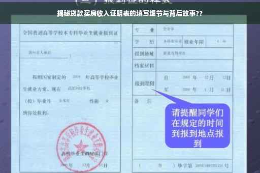 揭秘贷款买房收入证明表的填写细节与背后故事??