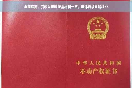 全面指南，开收入证明所需材料一览，证件要求全解析??