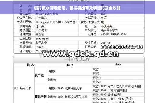 银行流水筛选指南，轻松导出有效明细记录全攻略