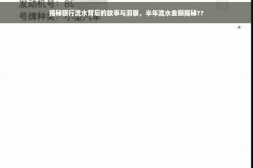 揭秘银行流水背后的故事与洞察，半年流水金额揭秘??
