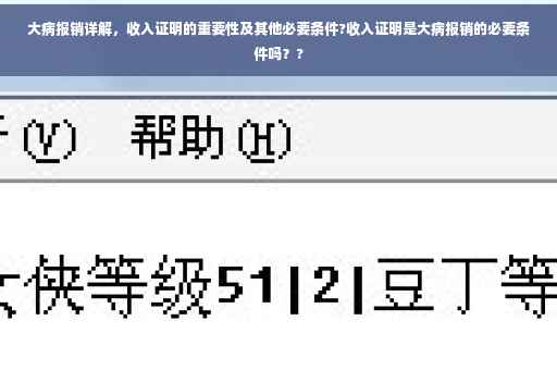 大病报销详解，收入证明的重要性及其他必要条件?收入证明是大病报销的必要条件吗？?
