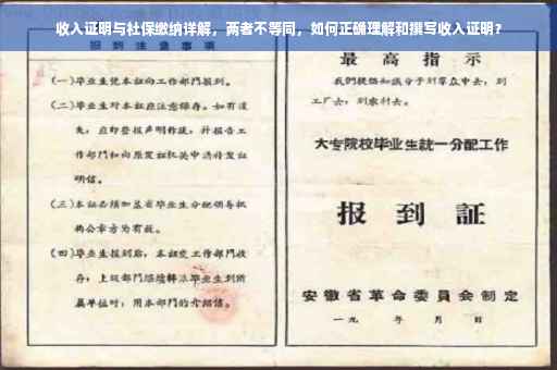 收入证明与社保缴纳详解，两者不等同，如何正确理解和撰写收入证明？