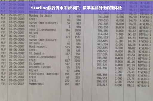 Starling银行流水余额详解，数字金融时代的新体验