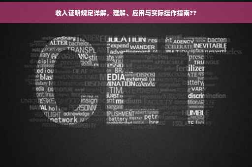 收入证明规定详解，理解、应用与实际操作指南??