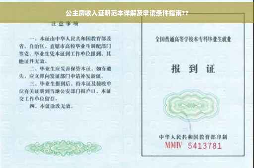 公主房收入证明范本详解及申请条件指南??