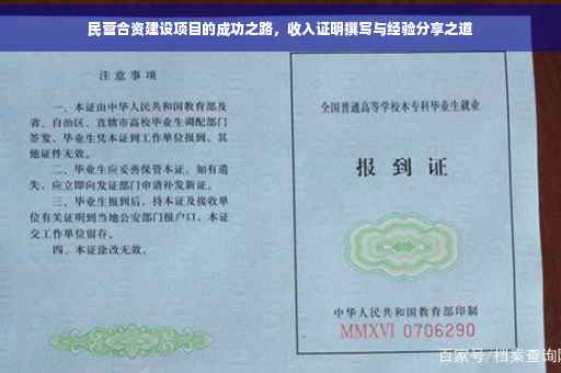 民营合资建设项目的成功之路，收入证明撰写与经验分享之道