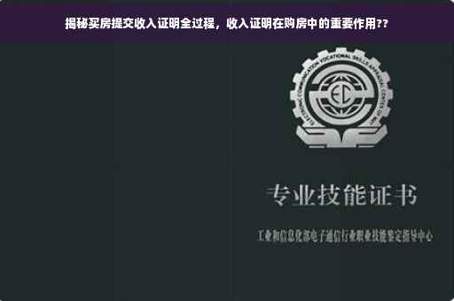 揭秘买房提交收入证明全过程，收入证明在购房中的重要作用??