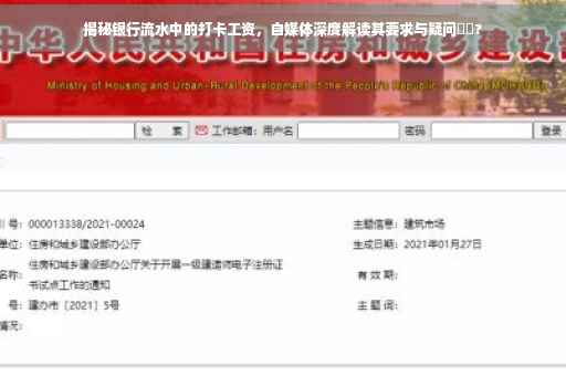 揭秘银行流水中的打卡工资，自媒体深度解读其要求与疑问⚡️?