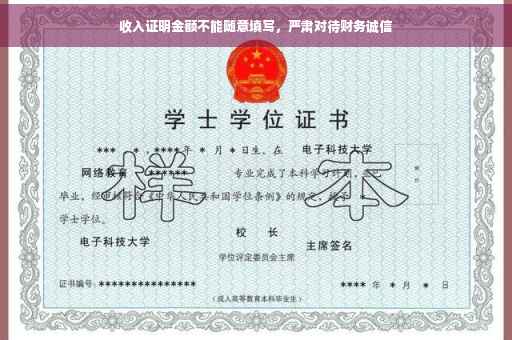 收入证明金额不能随意填写，严肃对待财务诚信