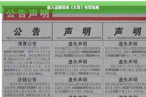 收入证明范本（大写）书写指南