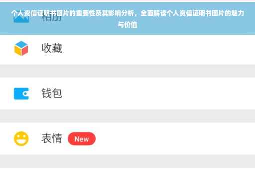 个人资信证明书图片的重要性及其影响分析，全面解读个人资信证明书图片的魅力与价值