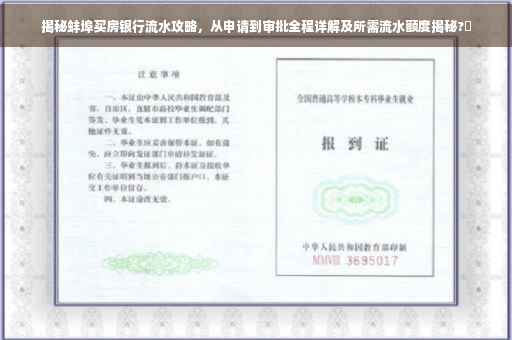 揭秘蚌埠买房银行流水攻略，从申请到审批全程详解及所需流水额度揭秘?✨