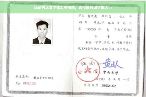 证明书正文字体大小指南，选择最合适字体大小
