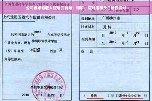 公司要求看收入证明的背后，理解、应对策略及合法性探讨