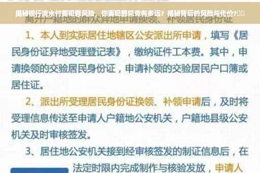 揭秘银行流水付费犯罪风险，你离犯罪究竟有多远？揭秘背后的风险与代价?⚡️