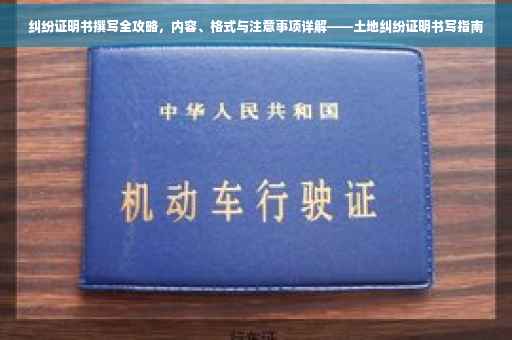 纠纷证明书撰写全攻略，内容、格式与注意事项详解——土地纠纷证明书写指南