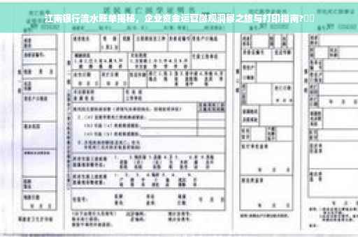 江南银行流水账单揭秘，企业资金运营微观洞察之旅与打印指南?⚡️
