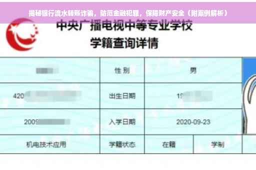 揭秘银行流水转账诈骗，防范金融犯罪，保障财产安全（附案例解析）
