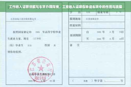 工作收入证明详解与车贷办理指南，工资收入证明在申请车贷中的作用与流程
