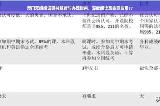 澳门无婚姻证明书解读与办理指南，深度解读及实际应用??