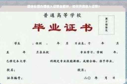 退休社保办理收入证明全解析，如何开具收入证明？