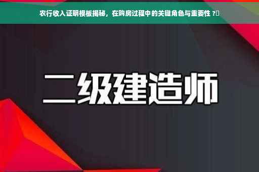农行收入证明模板揭秘，在购房过程中的关键角色与重要性 ?✨