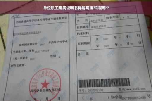 单位职工疾病证明书详解与撰写指南??