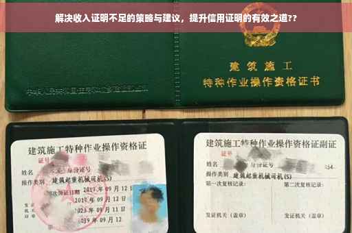 解决收入证明不足的策略与建议，提升信用证明的有效之道??