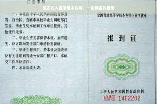超市收入证明范本详解，一份完备的指南