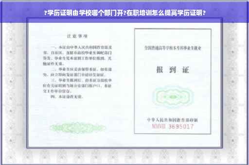 ?学历证明由学校哪个部门开?在职培训怎么提高学历证明?