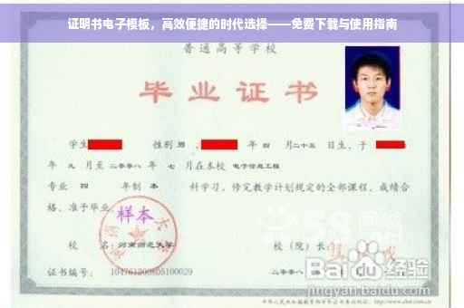 证明书电子模板，高效便捷的时代选择——免费下载与使用指南