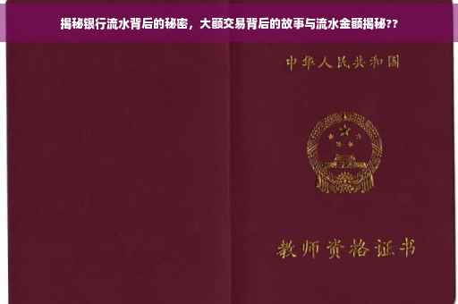 揭秘银行流水背后的秘密，大额交易背后的故事与流水金额揭秘??