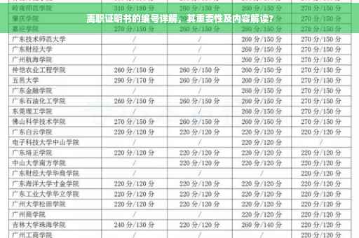 离职证明书的编号详解，其重要性及内容解读?