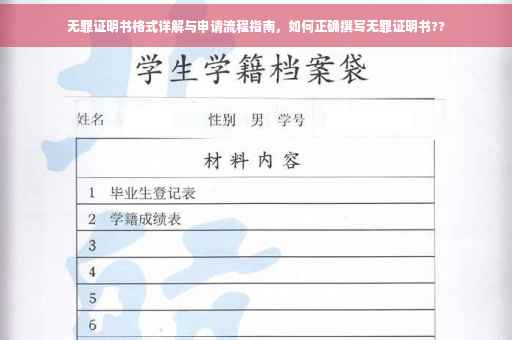 无罪证明书格式详解与申请流程指南，如何正确撰写无罪证明书??