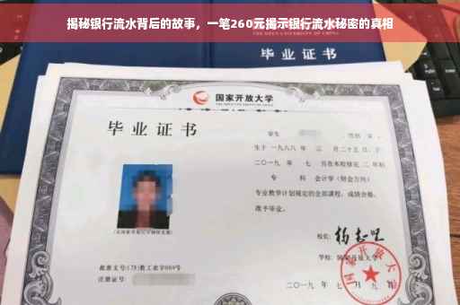 揭秘银行流水背后的故事，一笔260元揭示银行流水秘密的真相