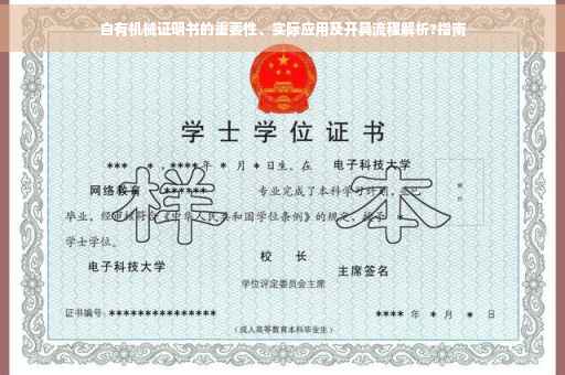 自有机械证明书的重要性、实际应用及开具流程解析?指南