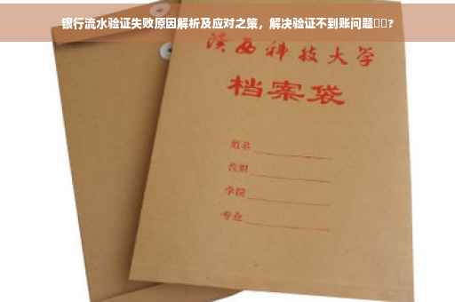 银行流水验证失败原因解析及应对之策，解决验证不到账问题⚡️?
