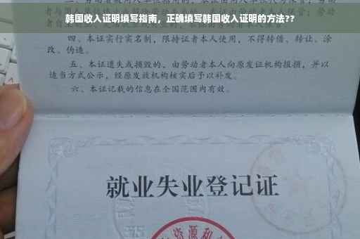 韩国收入证明填写指南，正确填写韩国收入证明的方法??