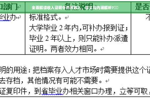 全面解读收入证明中的月收入，定义与内涵解析?⚡️