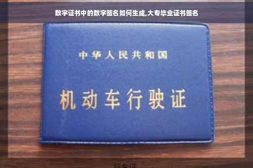 数字证书中的数字签名如何生成,大专毕业证书签名