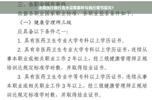 法院执行银行流水深度解析与执行细节探究?